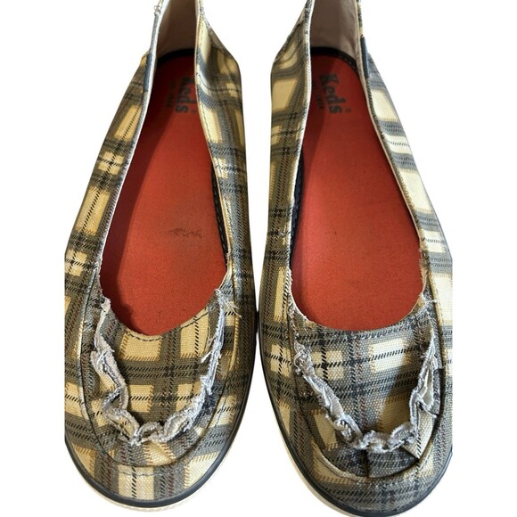Keds Buttercup Plaid Mini Canvas Ivory Gray Cushion Slip On Flat Shoes Size 7.5 - Picture 6 of 11